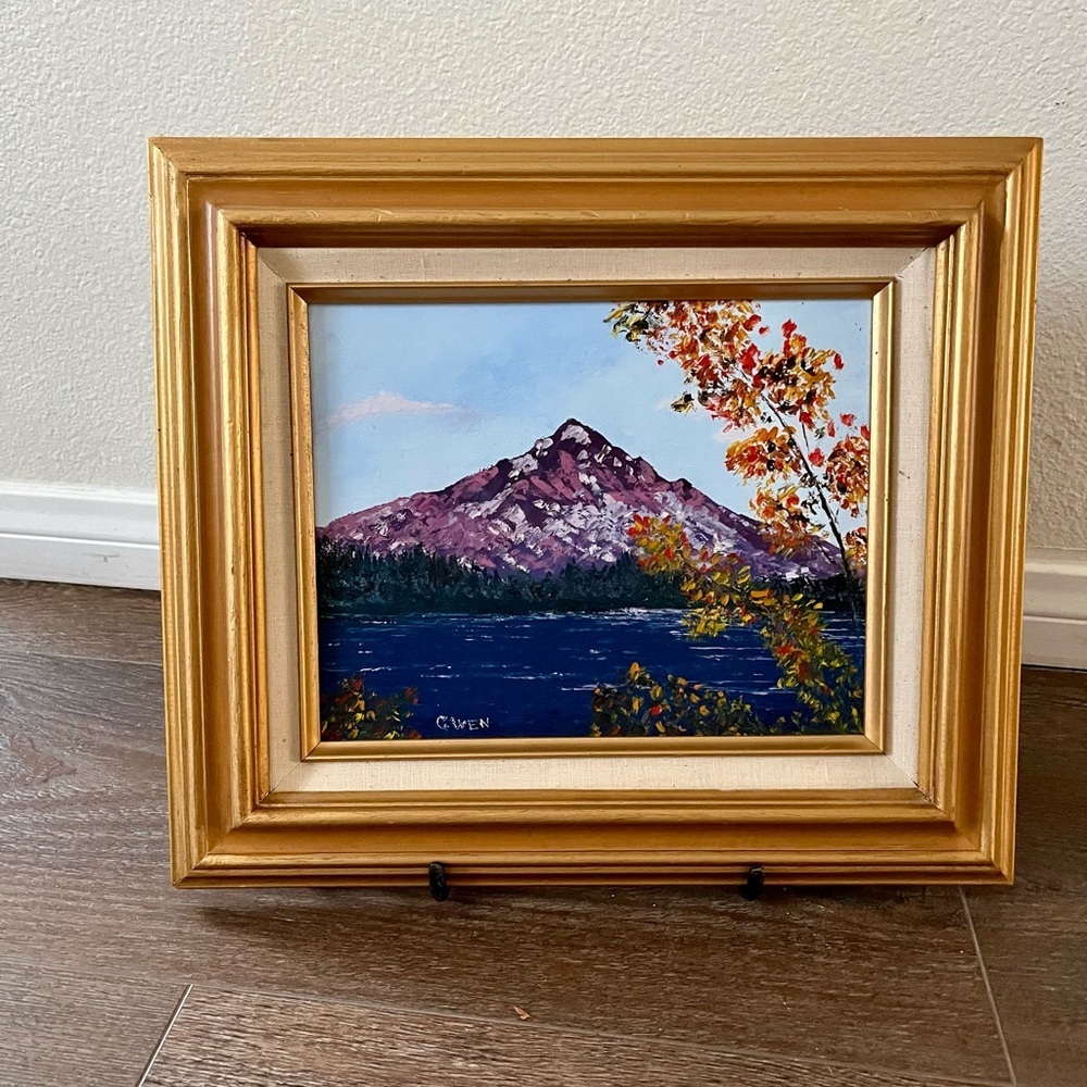 Framed Mountain Hood, Oregon Landscape Painting